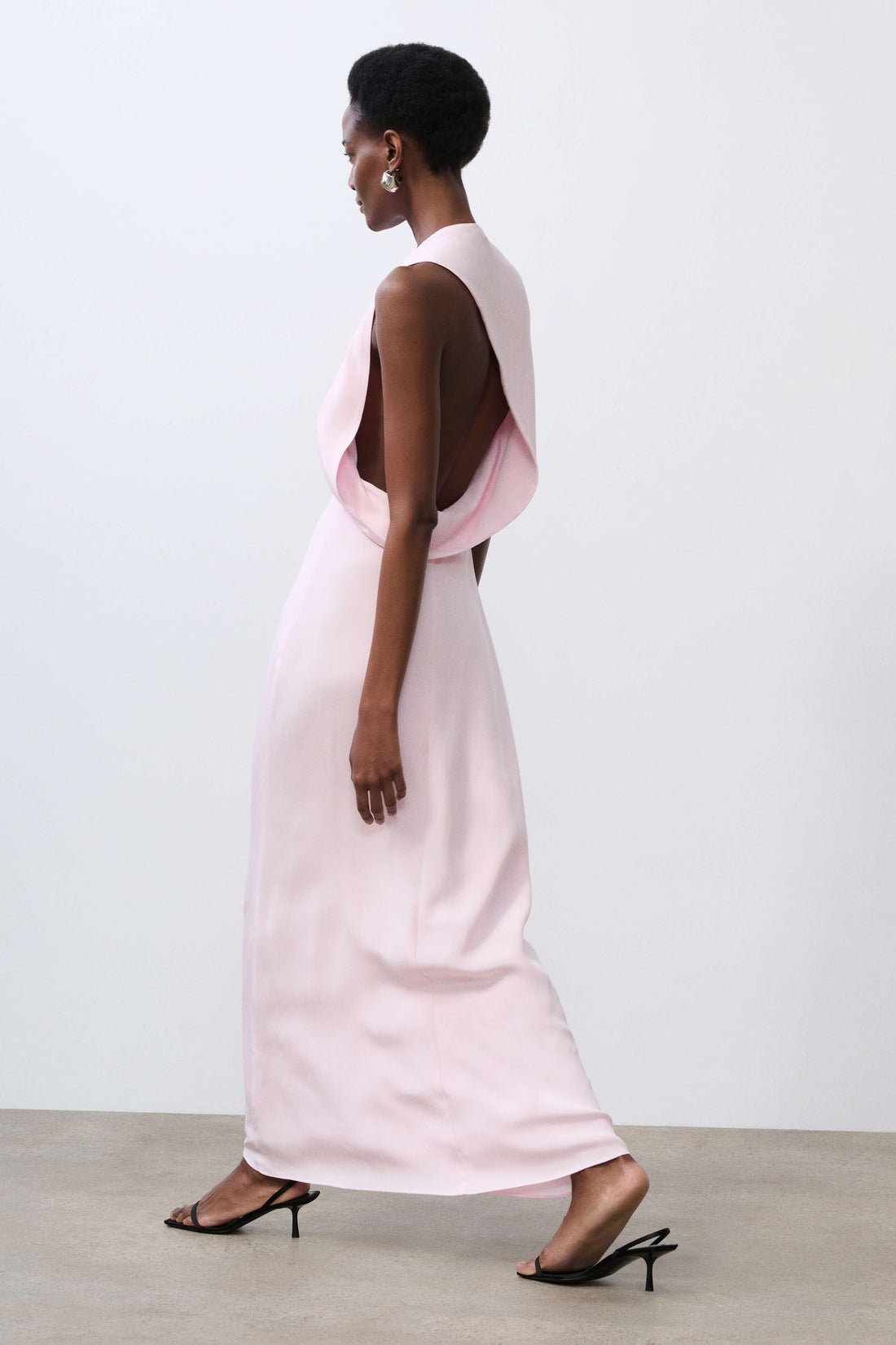 Karina Blush Pink 100% Silk Long Dress