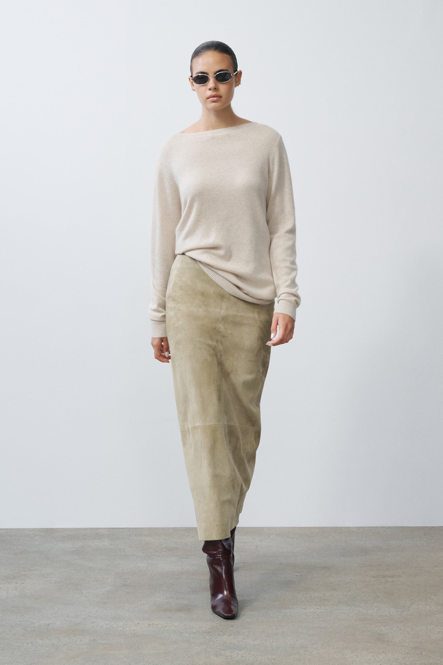 Sonya Suede Skirt - 1 Front