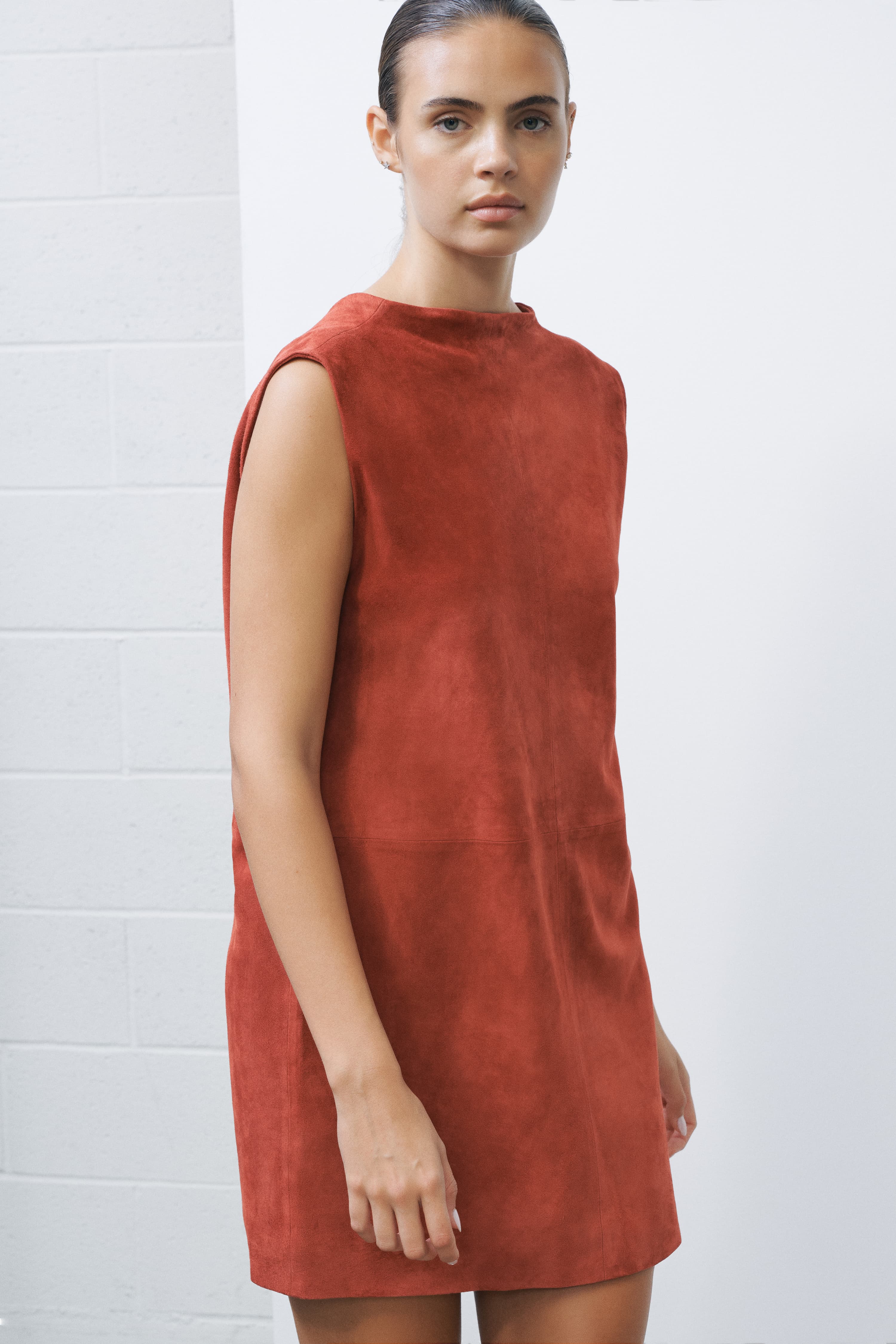 red suede dress Singlet Suede Dress