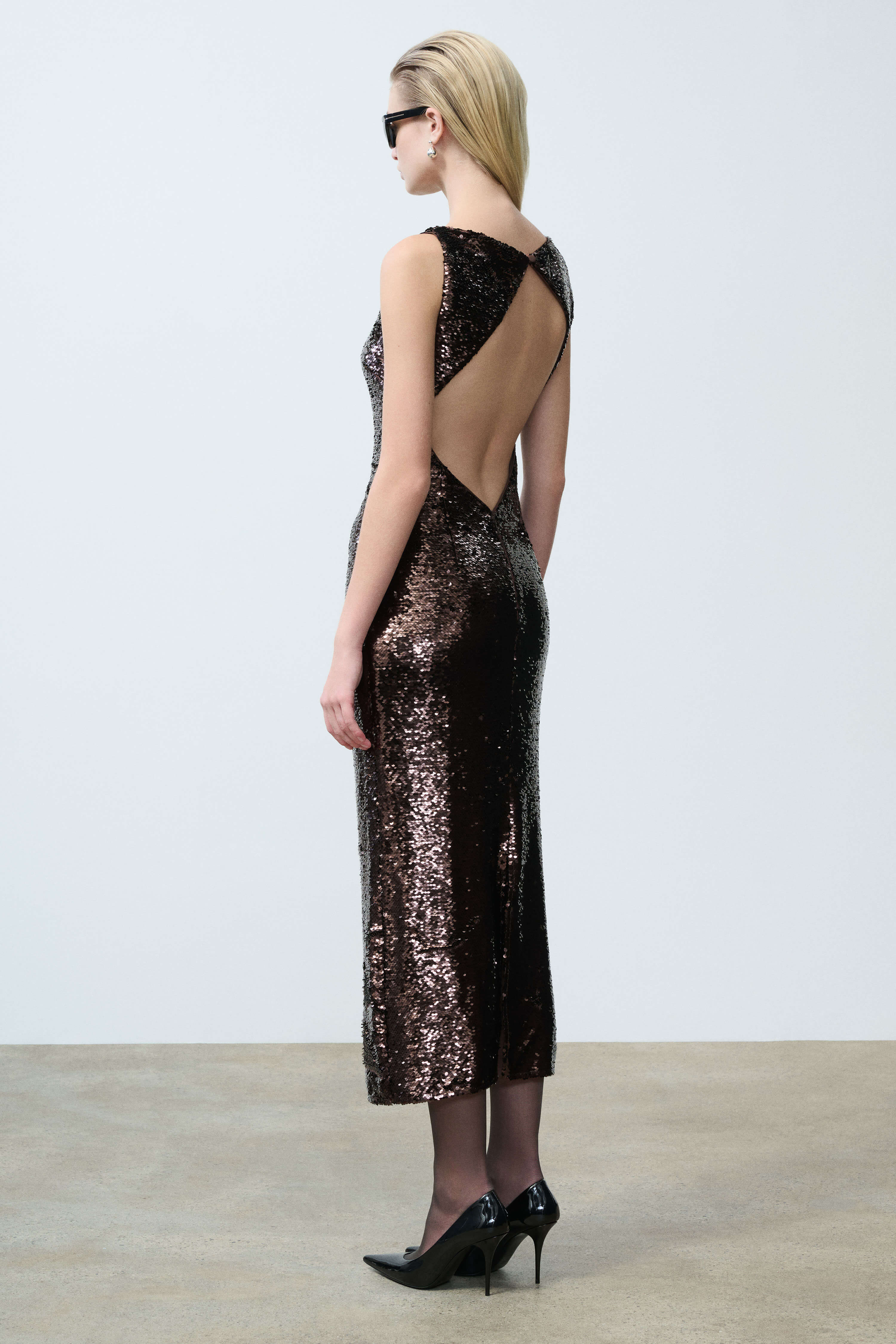Mia Chocolate Sequin Open Back Party Dress Mia Chocolate Sequin Open Back Party Dress
