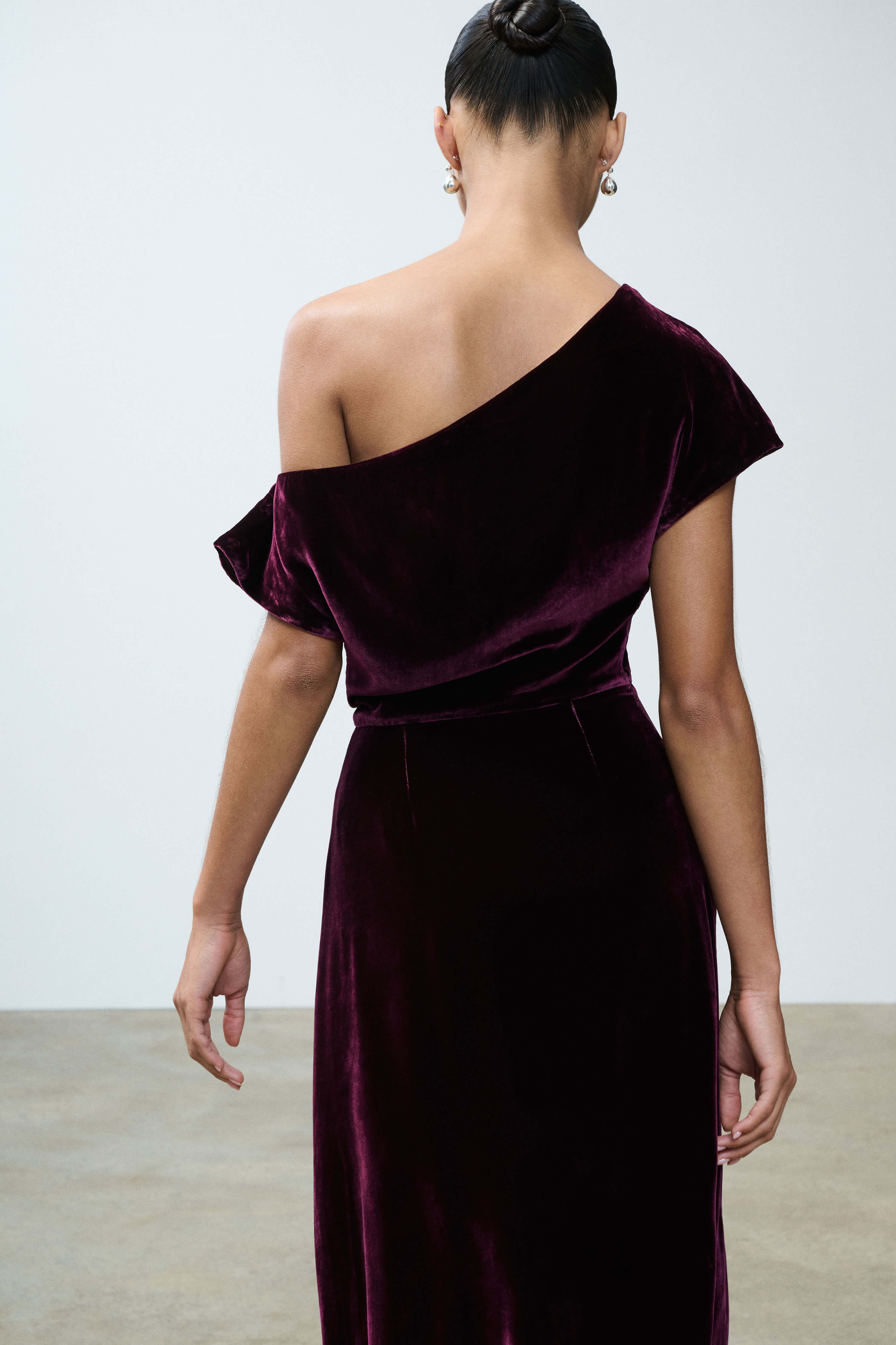 Paola Burgundy Silk Velvet Dress | Wedding Guest Dress | SRG Paola Burgundy Silk Velvet Dress | Wedding Guest Dress | SRG