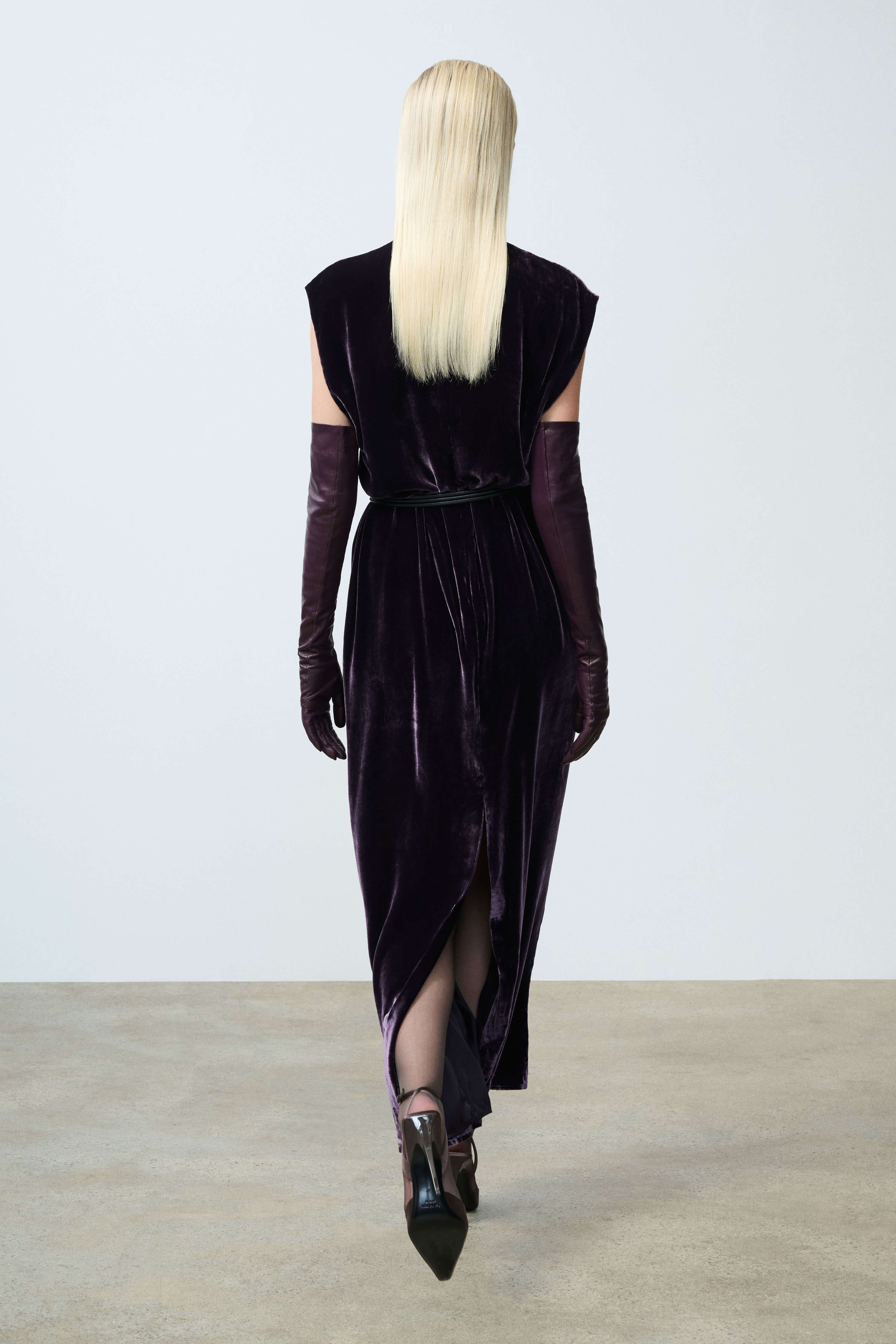 Lily Dark Plum Silk Velvet Maxi Dress | SRG Lily Dark Plum Silk Velvet Maxi Dress | SRG