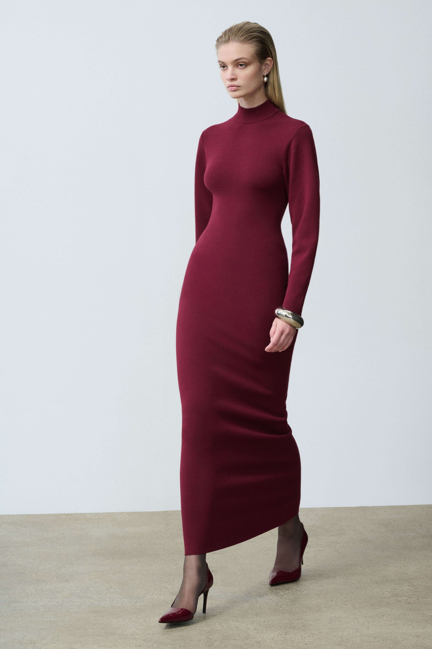 Gloria mock neck maxi dress