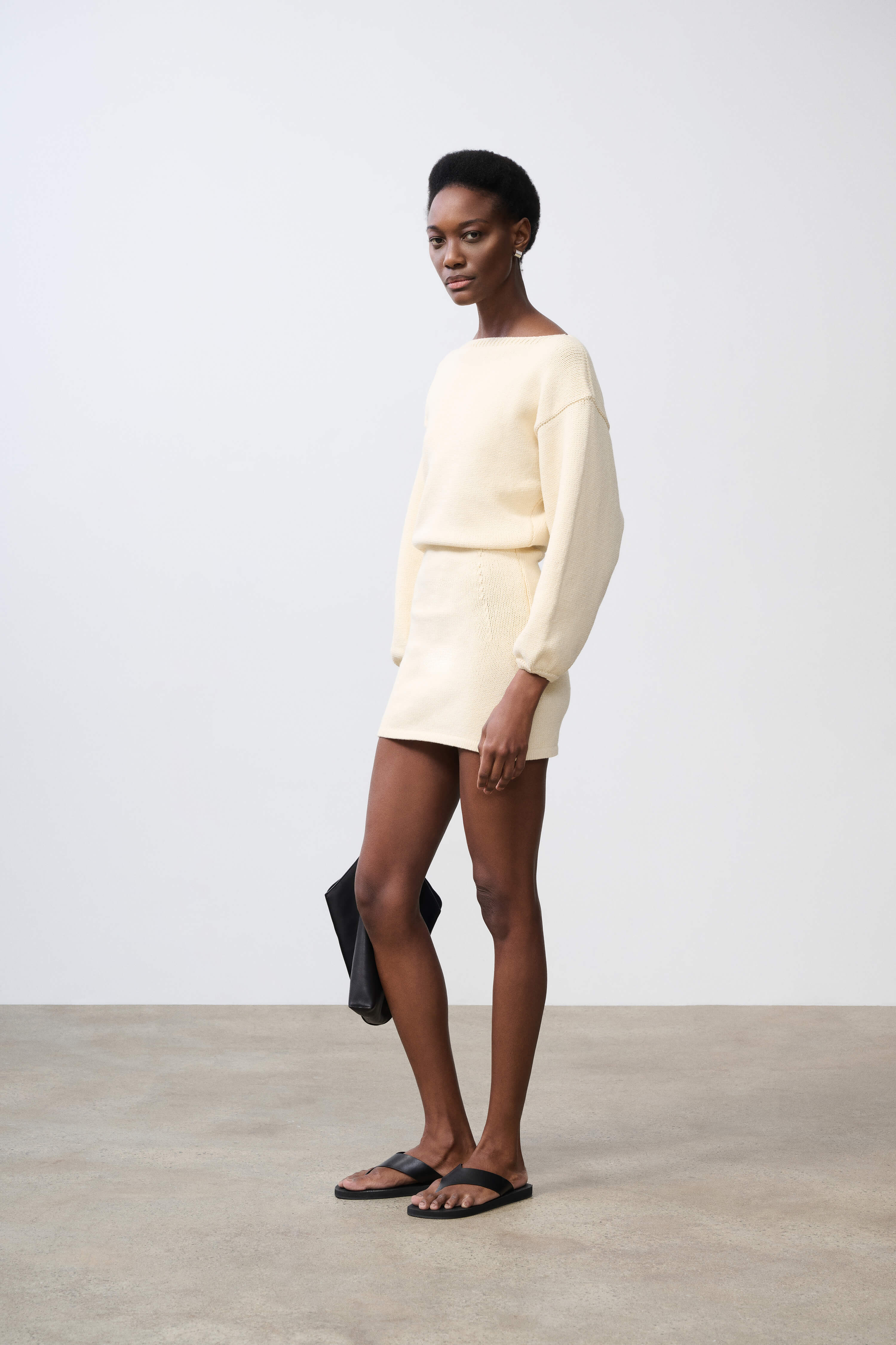 Eleanore Knit Boatneck Mini Dress with Balloon Sleeves | SRG Eleanore Knit Boatneck Mini Dress with Balloon Sleeves | SRG