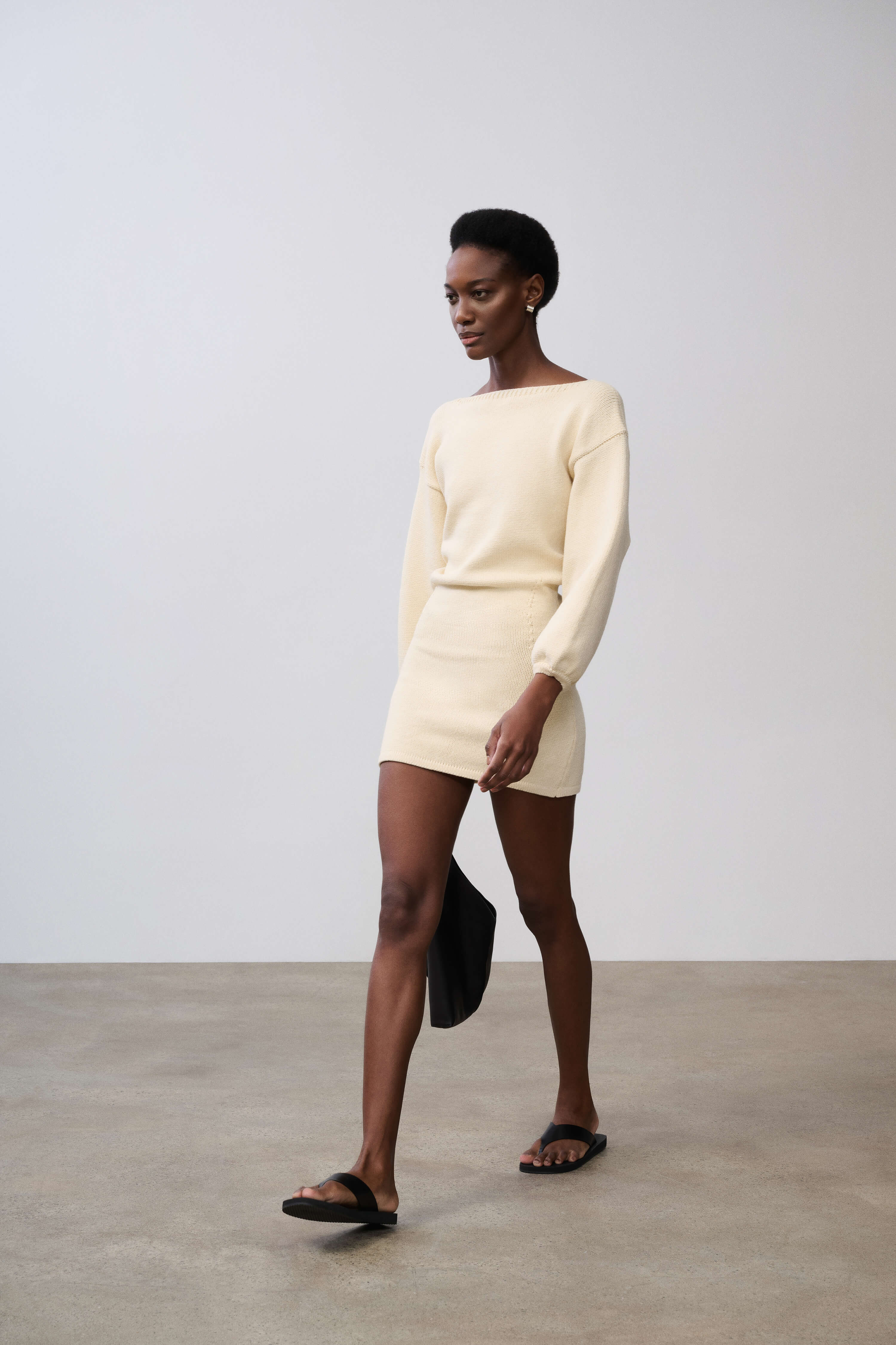 Eleanore Knit Boatneck Mini Dress with Balloon Sleeves | SRG Eleanore Knit Boatneck Mini Dress with Balloon Sleeves | SRG