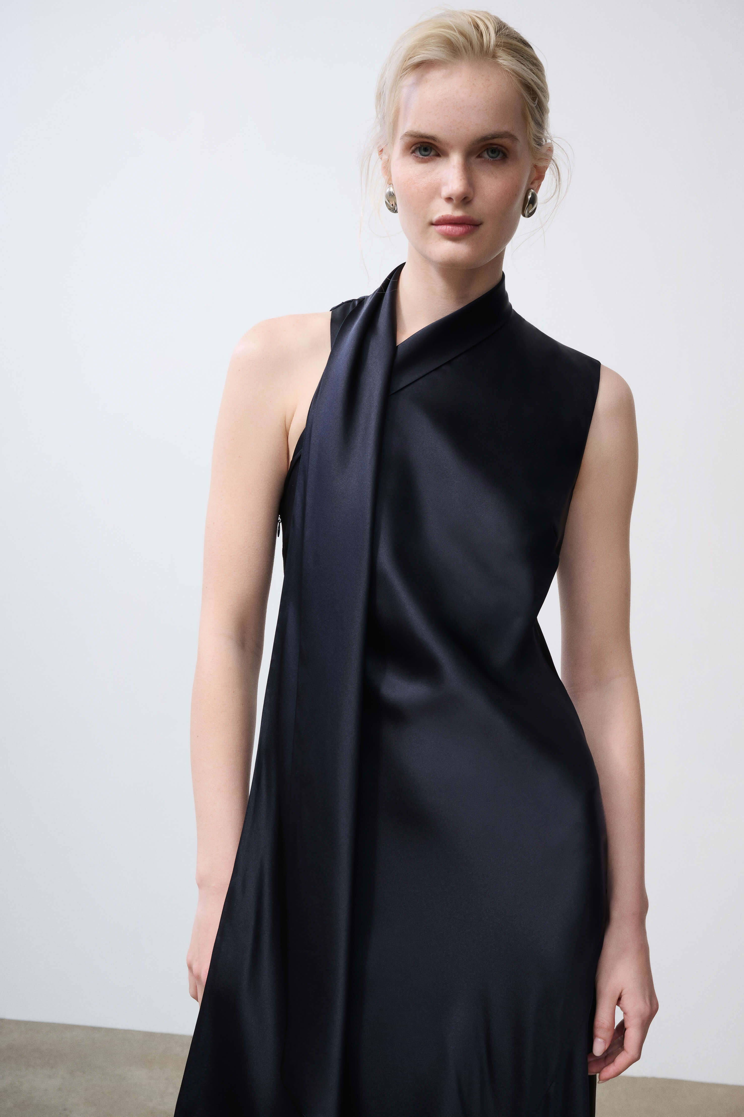 Arden Navy Pure Silk Bias Cut Maxi Dress | SRG Arden Navy Pure Silk Bias Cut Maxi Dress | SRG