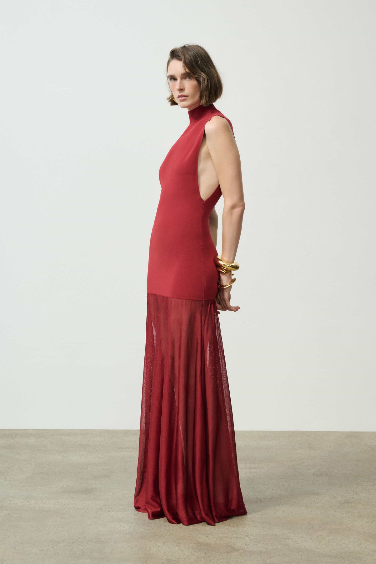 Kera Mock Neck Knit Gown Front