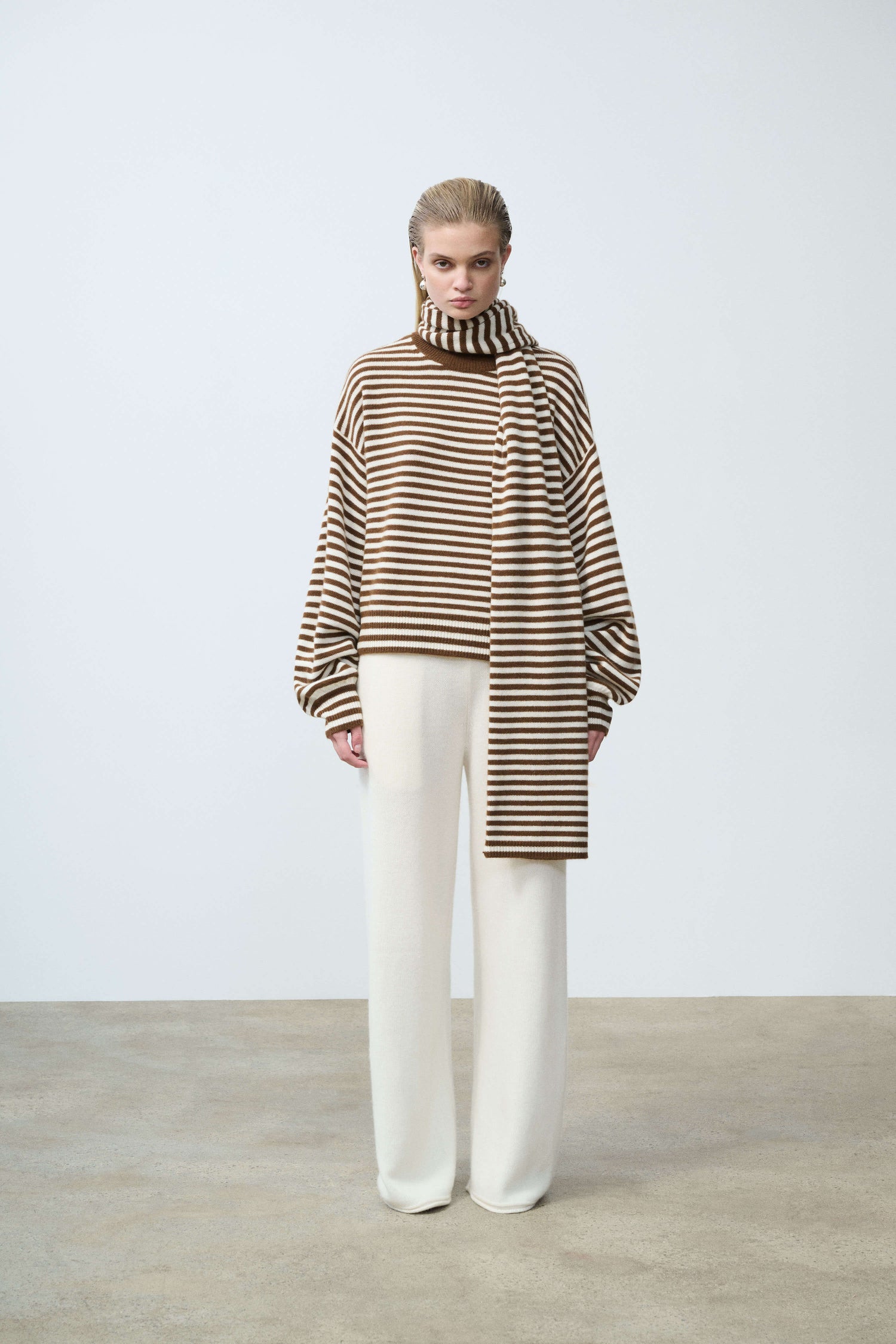 Waldo Striped Cashmere Sweater & Scarf
