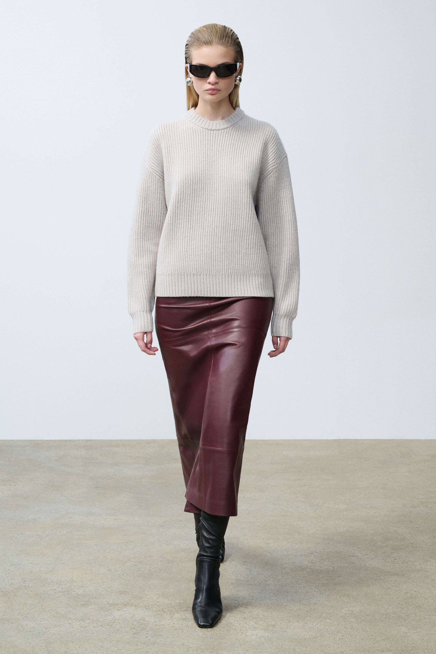 Madisyn Classic Knit Crewneck Front