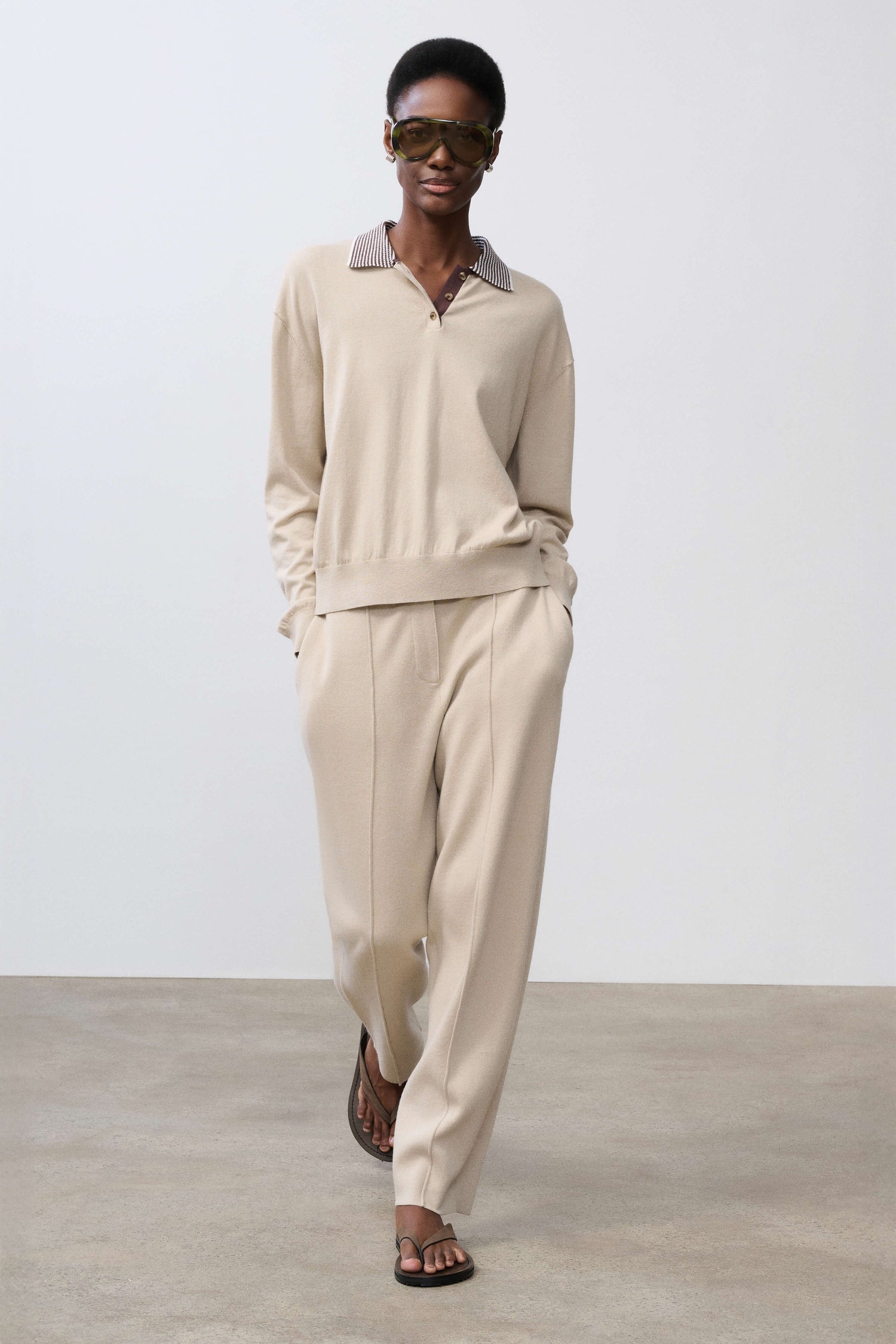 Marielle Long Sleeve Knit Polo