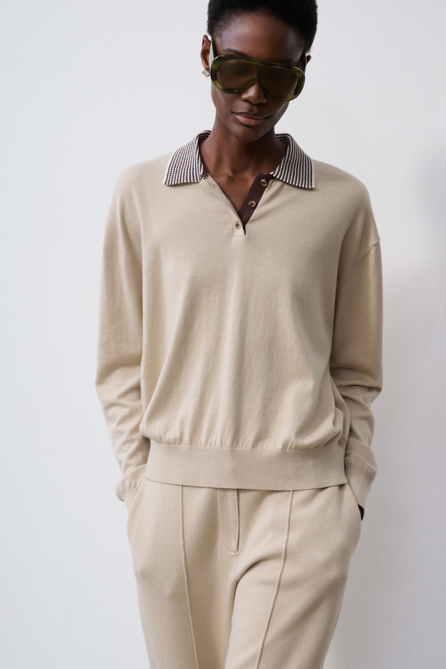 Marielle Long Sleeve Knit Polo