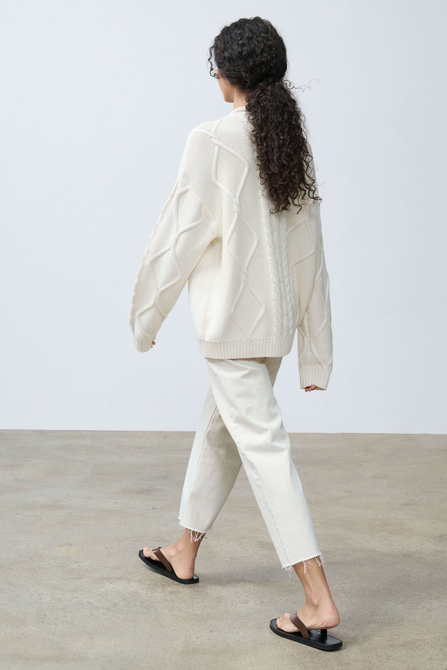 Amberlyn Roll Neck Cable Sweater