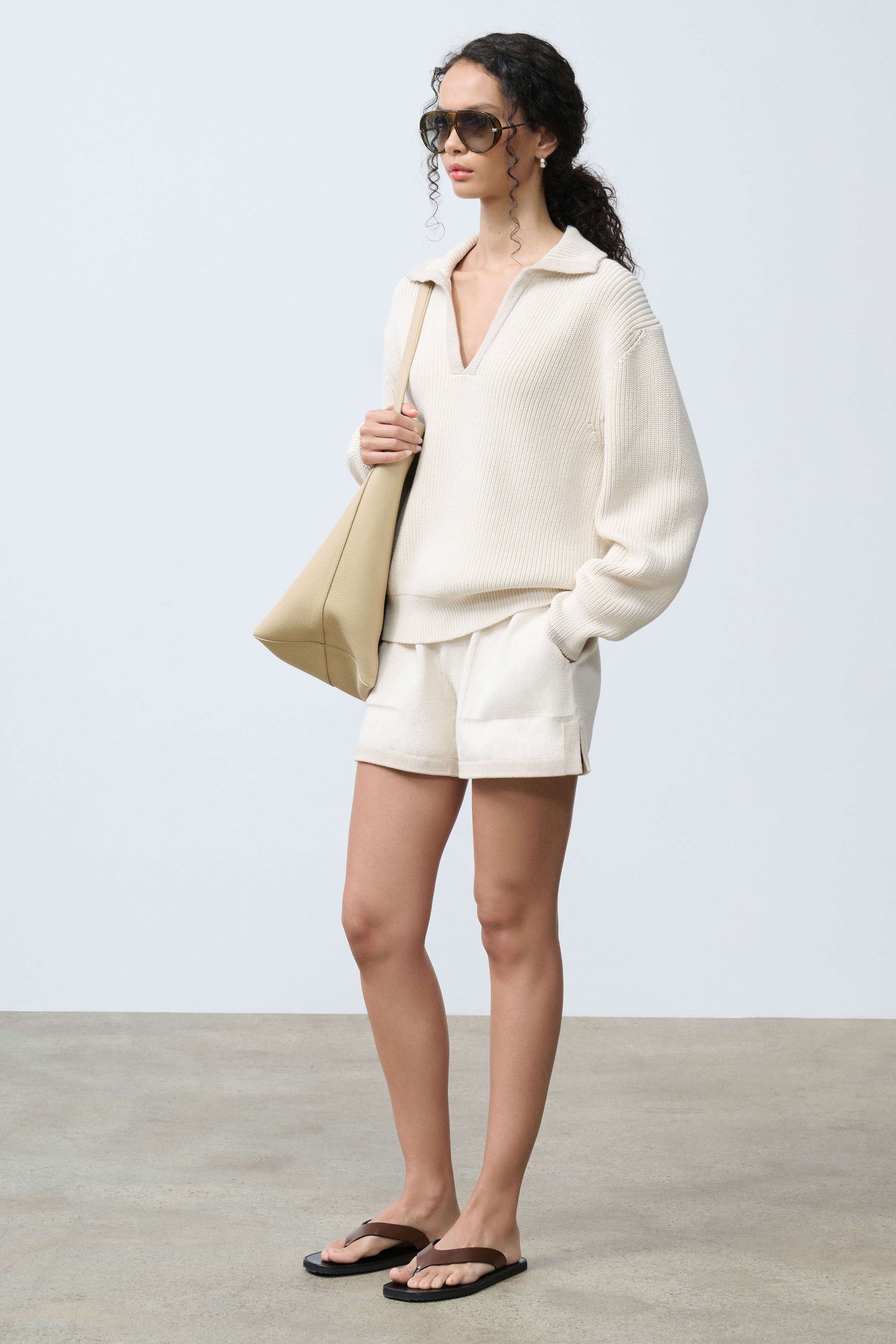 Dae Contrast Polo Sweater