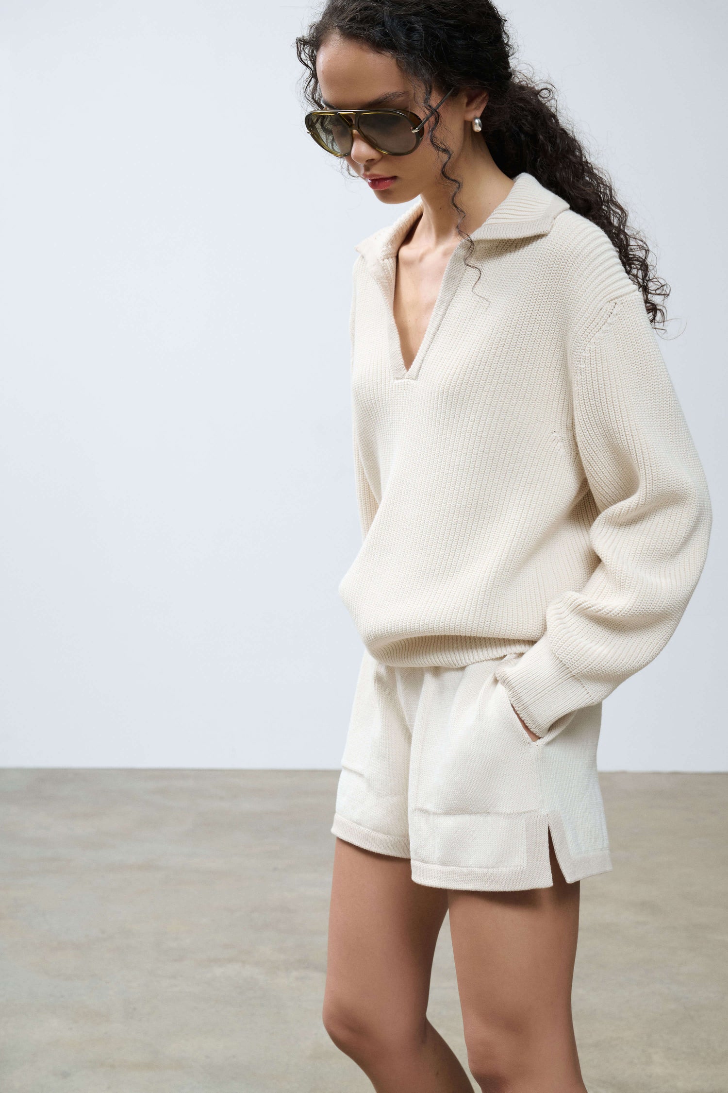 Dae Contrast Polo Sweater