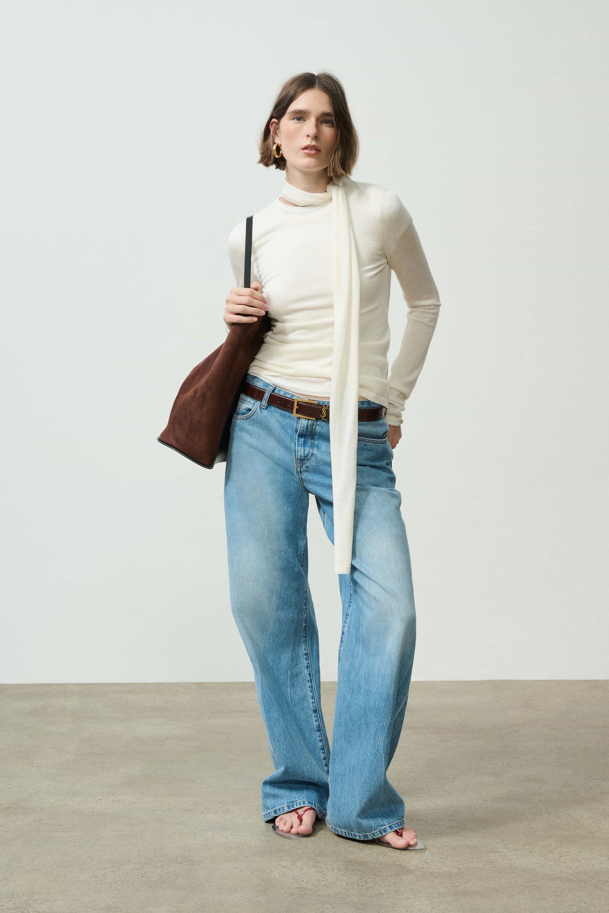 Frieda Merino Long Sleeve with Scarf - 2 Front
