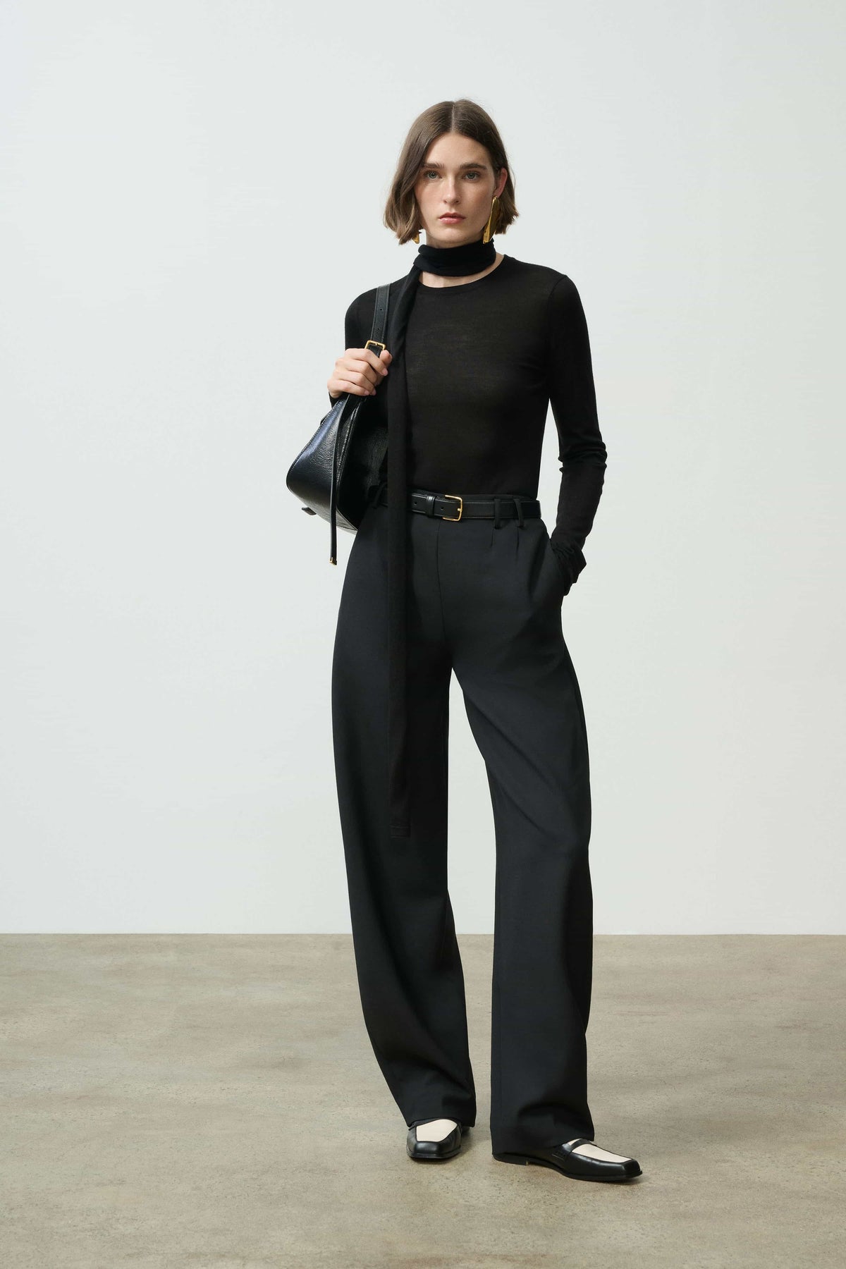 Frieda Merino Long Sleeve with Scarf Front