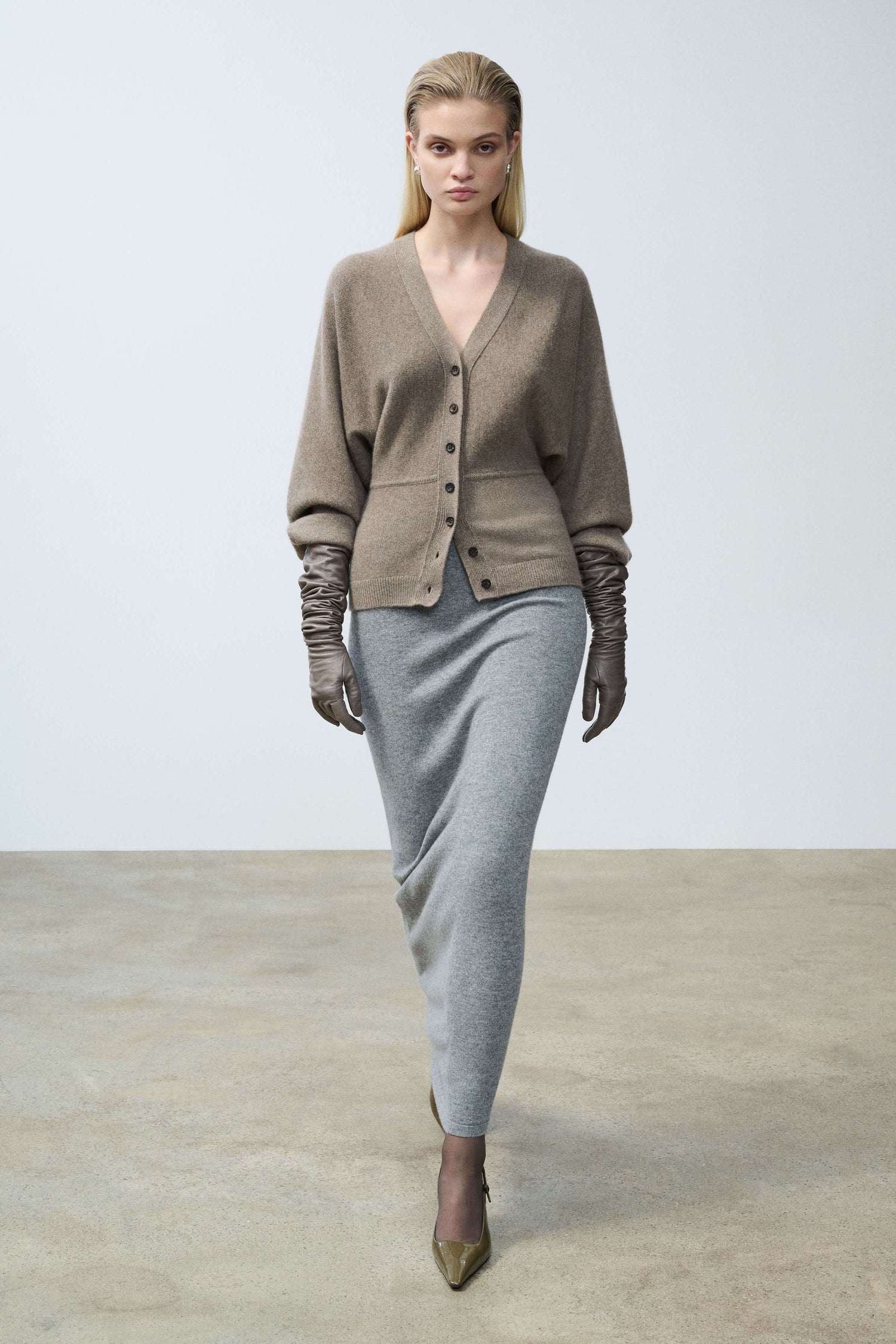 Leigh cashmere dolman cardigan Front