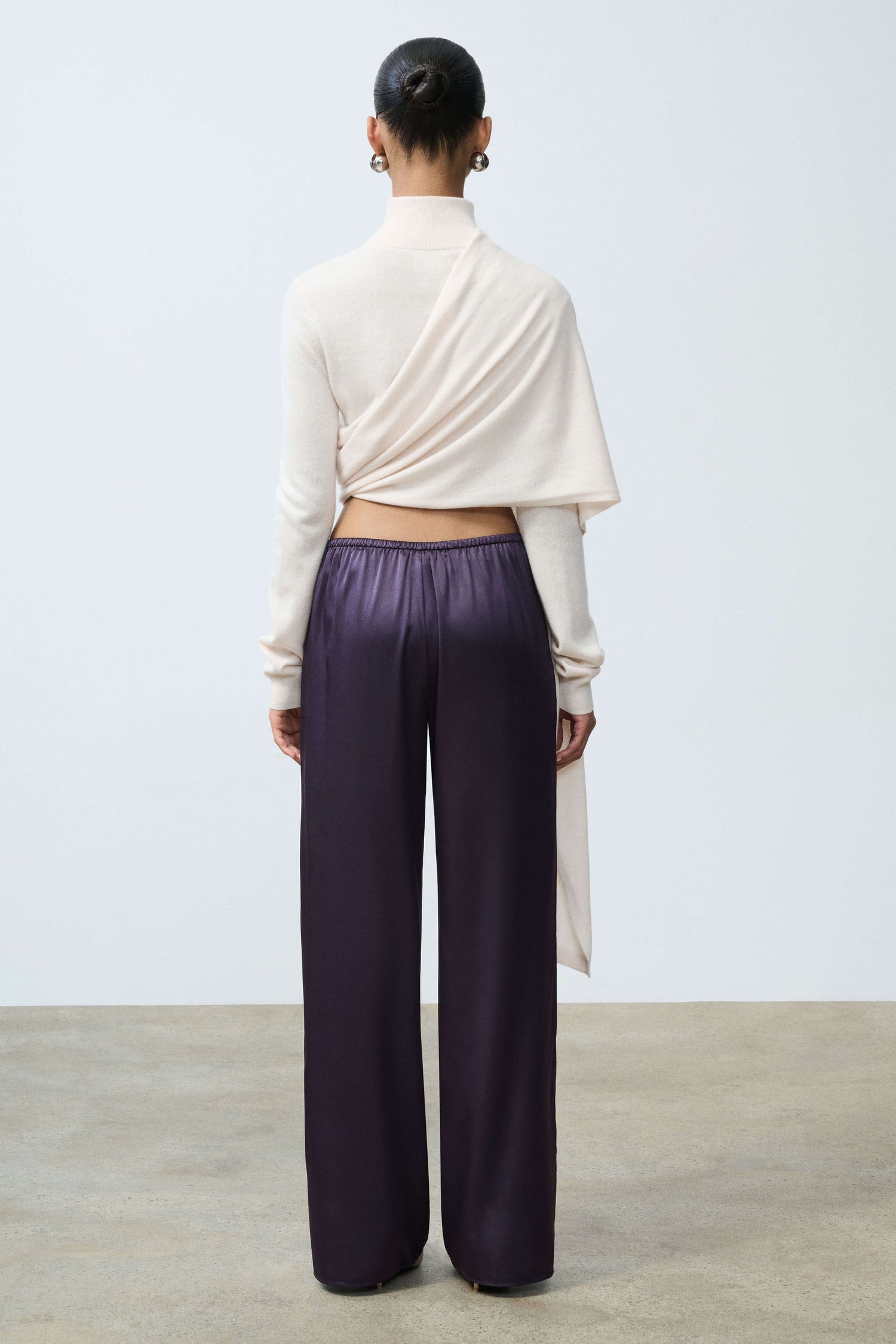 Jetta Cashmere Draped Scarf Turtleneck