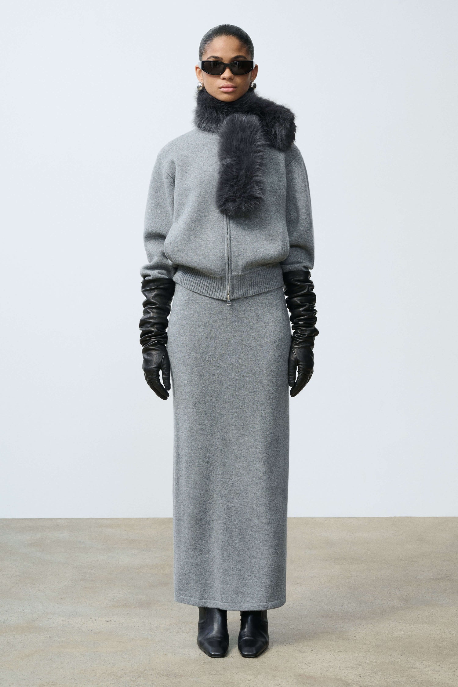 Velma Knit Bomber Jacket Front