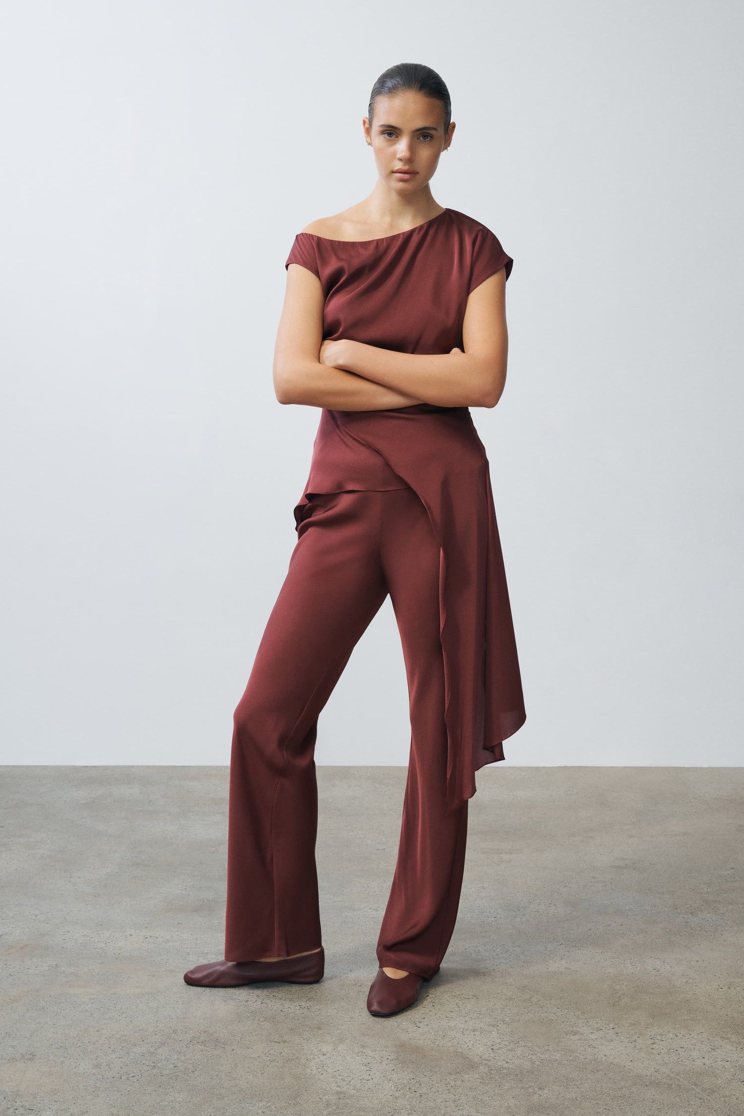 Lennon Silk Pant Front