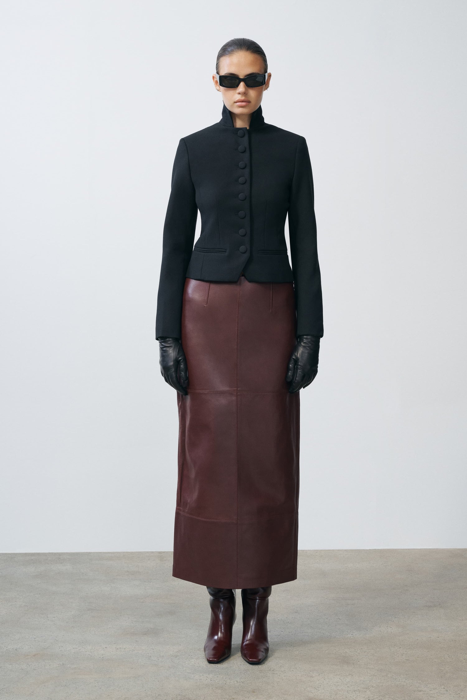 Mango Leather Skirt Front