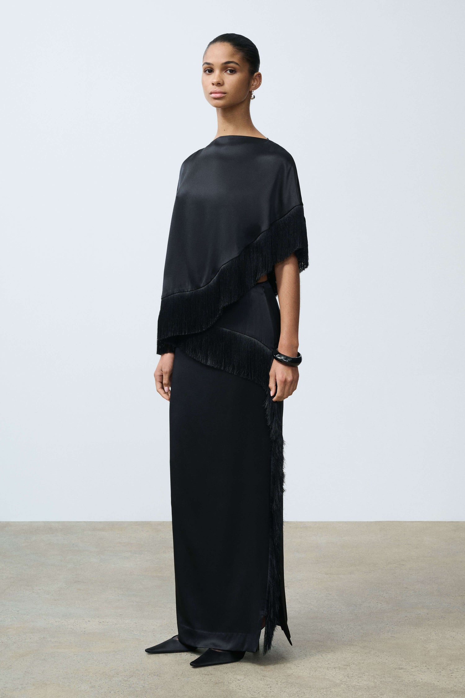 Sandra Silk Skirt Front