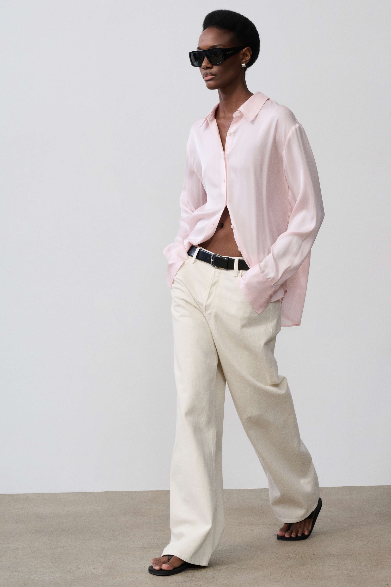 Odette Silk Button Down Shirt - 6 Front