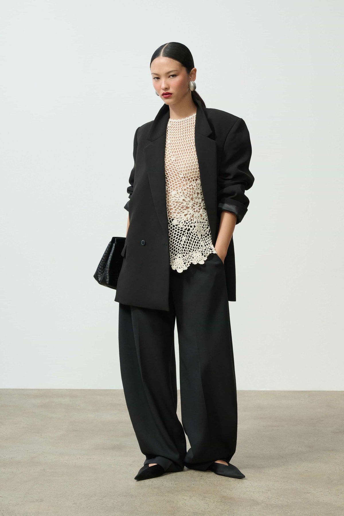 Camdin Hand Crochet Asymmetric Top Front