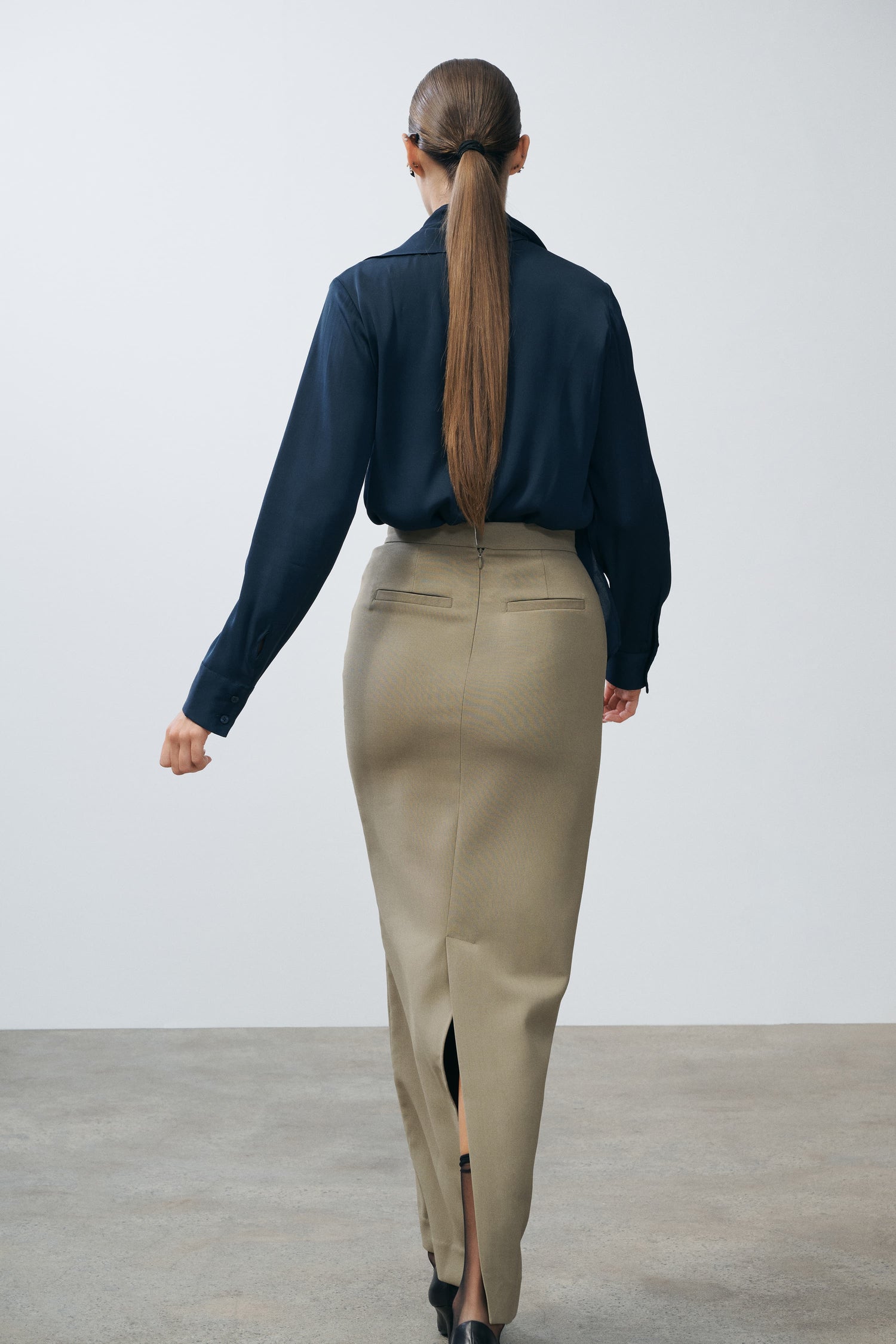 Striped silk scarf blouse